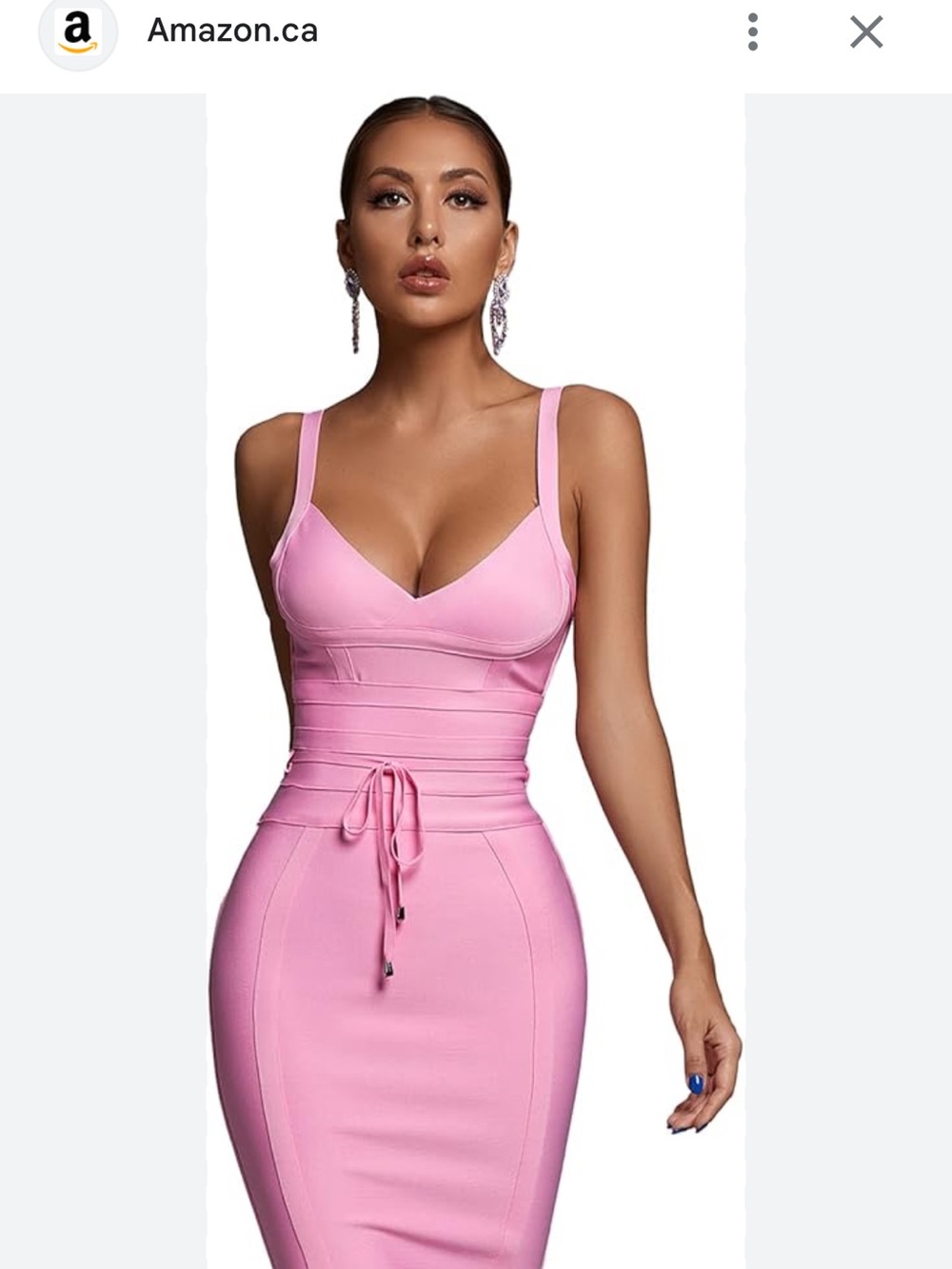 Amazon Pink Bandage Dress with Drawstring Waist